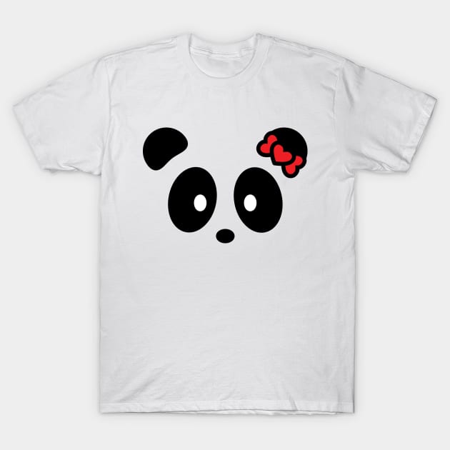 Panda Girl Face Bambu Brand Bear Anime Cartoon T-Shirt by Bambu